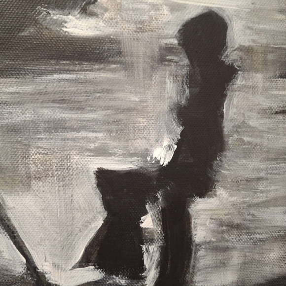 Twilight Coast Impressionistic Painting on Canvas Framed 18" wide x 22"tall - Picture 3 of 10